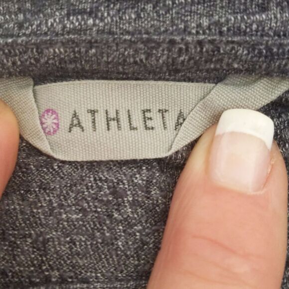 Athleta charcoal gray heather open-back sleeveless athletic tank top XS - Picture 3 of 5